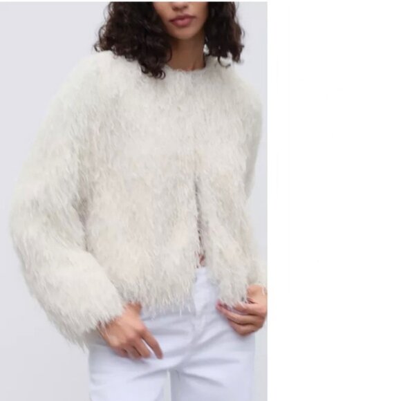 ZARA FRINGED JACKET WITH METALLIC THREAD - Picture 9 of 9